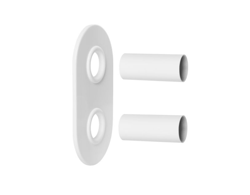 Zestaw maskujący podwójny Invena biały półmat 65x115mm, mosiądz, 1 szt.