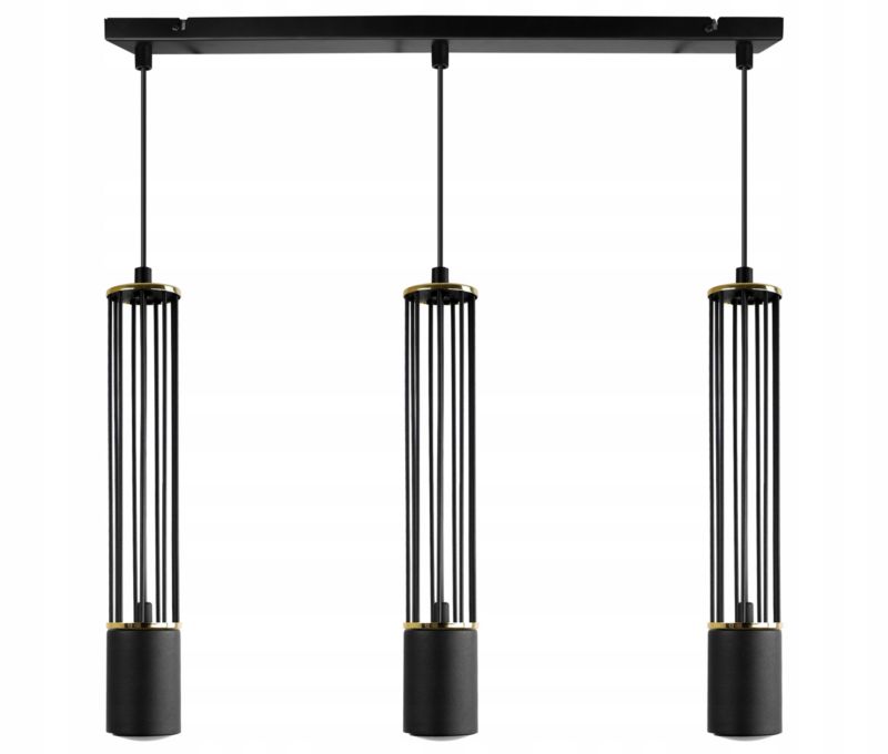 Lampa sufitowa wisząca Light Home LH Aria 3x GU10 czarny/złoty 1szt.