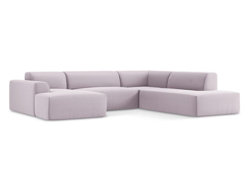 Sofa panoramiczna LaMiaSofa BOVA z tkaniny welwetowej 344x264 cm lawendowy 1 szt.