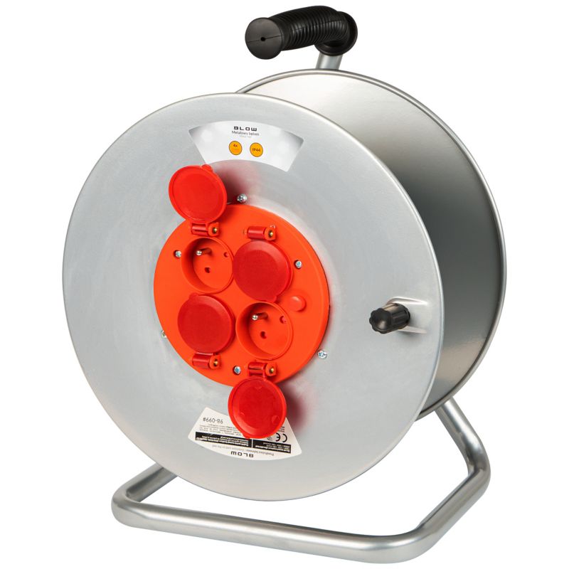Bęben metalowy BLOW na przedłużacz IP44 4 gniazda zwijak uziemienie 1 szt.