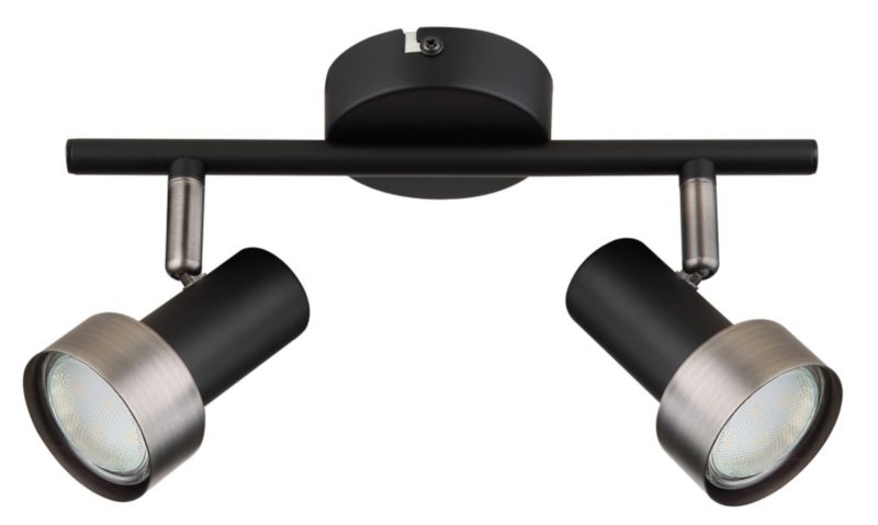 Reflektor spot Rabalux Konrad czarny matowy-srebrny 2 x GU10 x 50W IP20 wym: 13,5 x 5,5 x 5,5 cm - 1 szt.