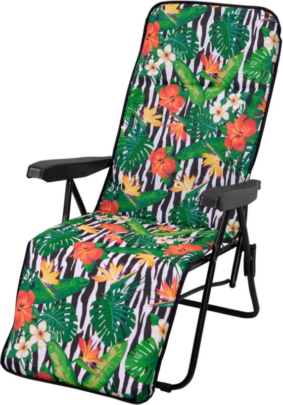 Poduszka na leżak fotel z podnóżkiem AMPO zielony czarny biały 1 szt.