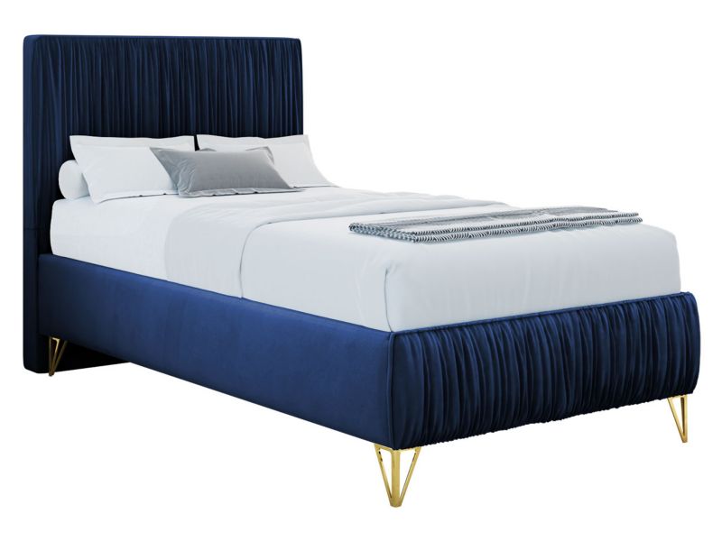 Łóżko tapicerowane MIRJAN 24 Lux I 80x200 granatowy aksamit 1 szt.