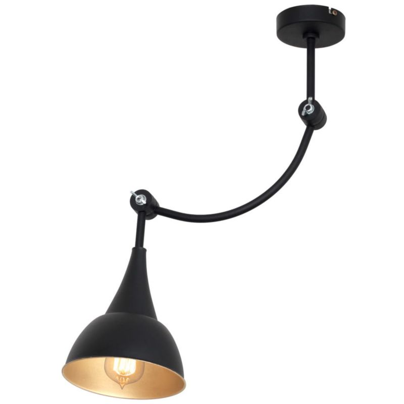 Lampa sufitowa wisząca Aldex Piko czarno-złota wym: 55 x 25 x 25 cm 1xE27 x 60W 1 szt.
