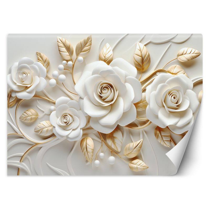 Fototapeta Feeby Złote kwiaty 3D 350x245 1 szt