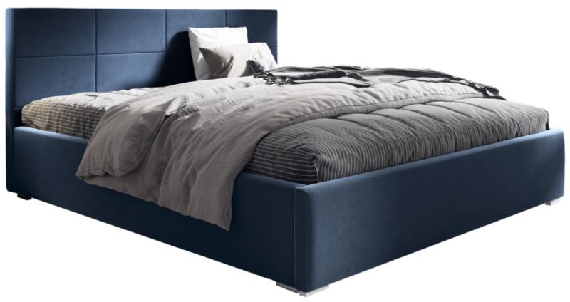 Łóżko tapicerowane 160x200 z materacem Bonni Matia Granatowe 1 szt.