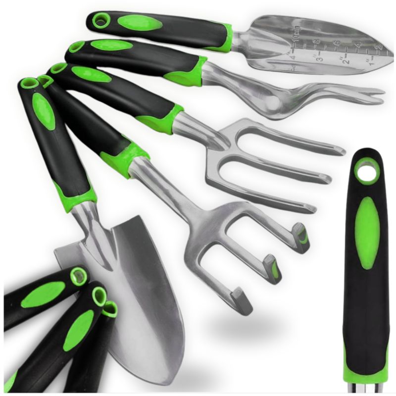 Zestaw Narzędzi Ogrodowych Gogarden 5W1 Metal Czarno-Zielony 1 Kpl.