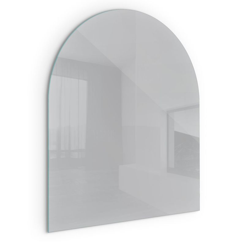 Szklana Podkładka Pod Kominek Półowalny Wallfluent 80x70 cm Jasnoszary odcień 1 szt.