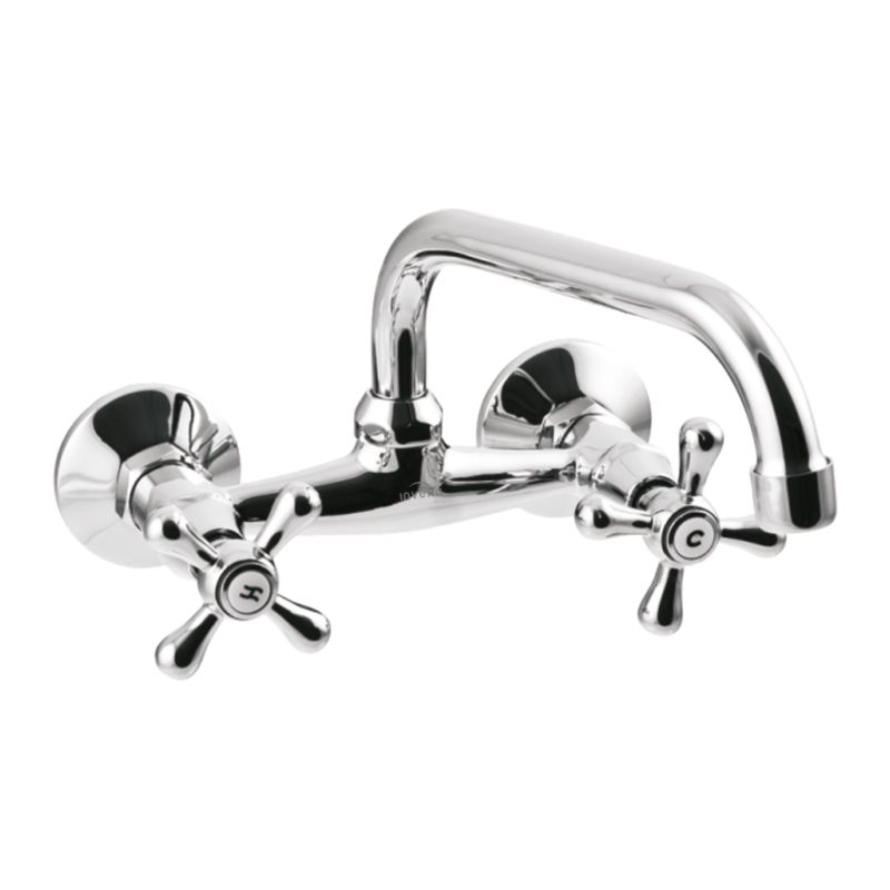 Bateria kuchenna zlewozmywakowa Invena Roma z wylewką typu U chrom 1 szt.