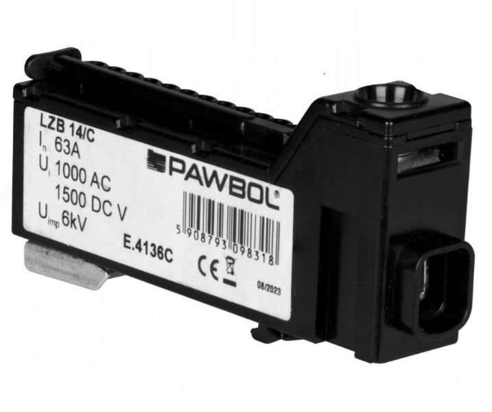 Listwa zaciskowa Pawbol 14-torowa bez gwintowa czarna 1 szt.