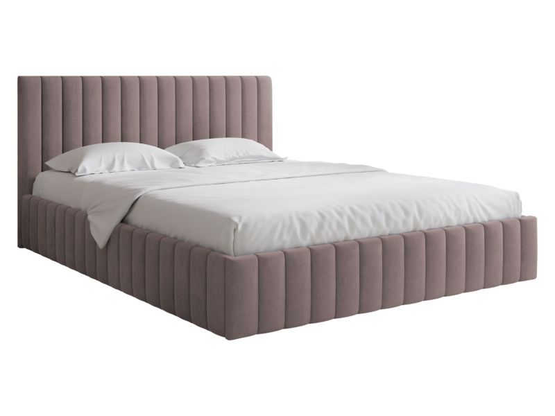 Łóżko tapicerowane z pojemnikiem MIRJAN 24 Lewezo 160x200 zgaszony róż 1 szt.