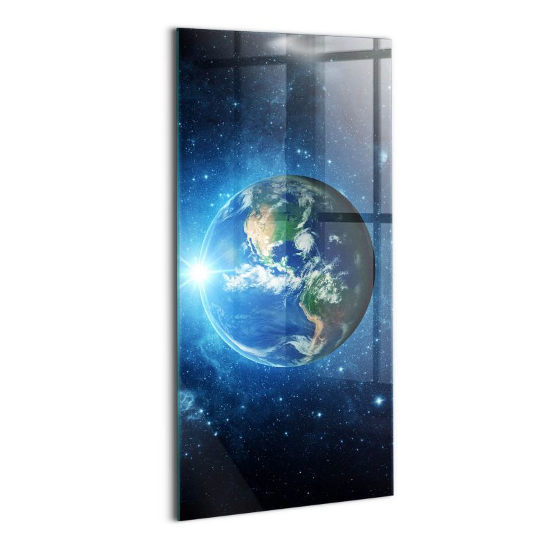 Obraz Szklany Wallfluent 50x100 cm NASA - Ziemia, galaktyka i słońce 1 szt.