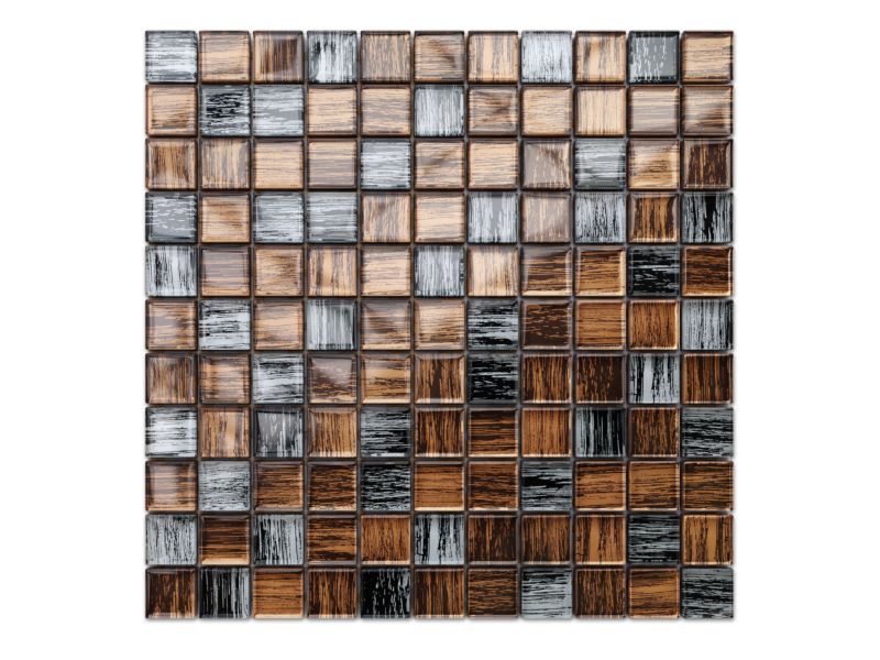 Mozaika szklana Ilcom loft aluminium jeans miedź zebra 30x30cm 1 szt.