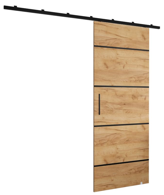 Drzwi przesuwne naścienne Abiks ZONDA IV 70 dąb craft złoty 1 szt.