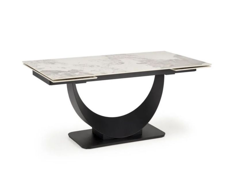 Stół Halmar rozkładany FERNANDO 160(240)x92 beżowy marmur/czarny 1 szt