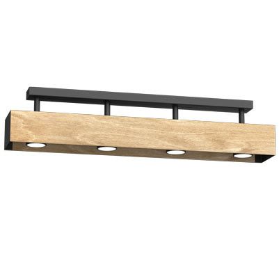 Lampa sufitowa Luminex Maison jasne drewno-czarny mat wym: 15 x 76 x 8 cm 4xGU10 x 8W 1 szt.