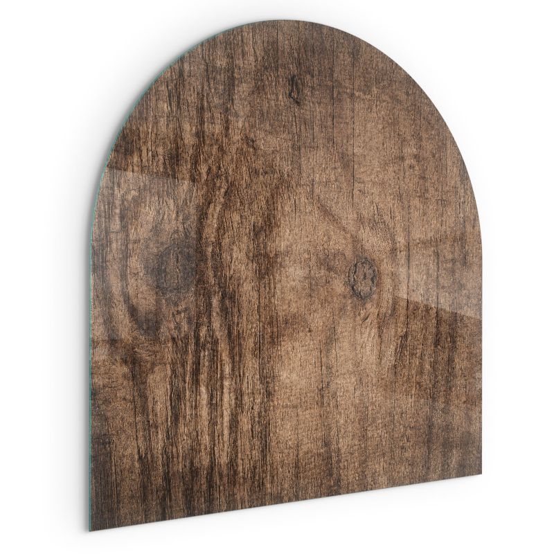 Szklana Podkładka Pod Kominek Półowalny Wallfluent 100x100 cm Rysunek naturalnych słojów drewna 1 szt.