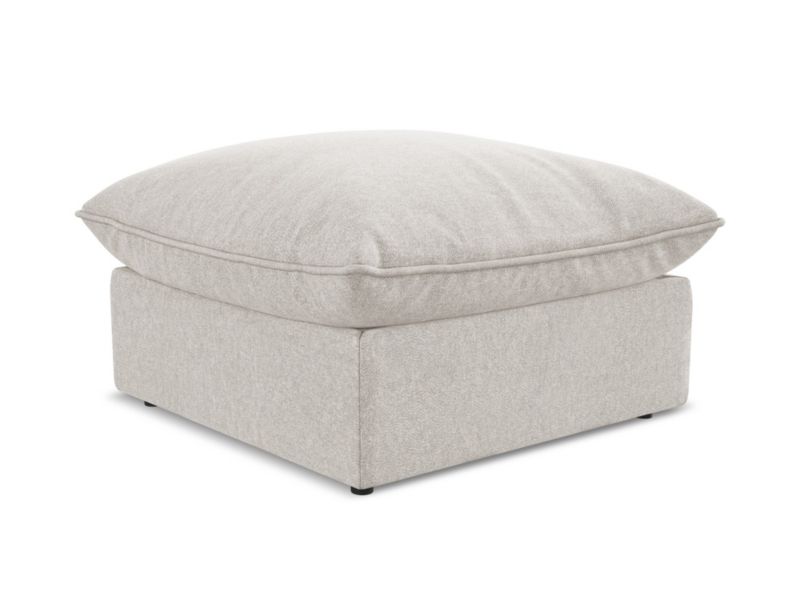 Pufa LaMiaSofa RAVENNA z tkaniny welwetowej 75x75 cm jasny beż 1 szt.