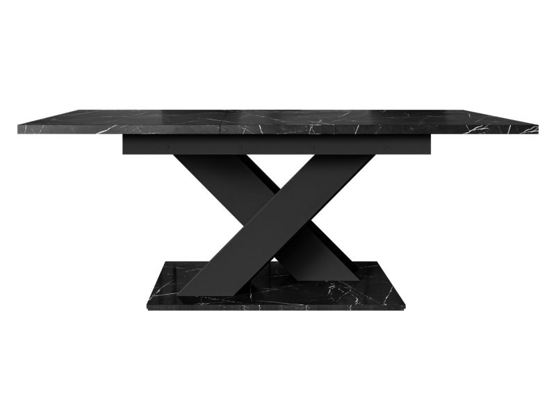 Stół rozkładany MIRJAN 24 Bronx marmur black royal / czarny połysk 1 szt.