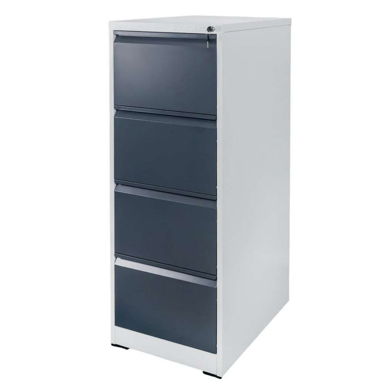 Szafa metalowa kartotekowa FURVERO 4 szuflady Szaro-grafitowa 45x62x134cm 1szt.
