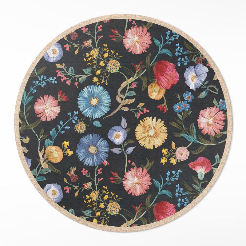 Dywan Okrągły Wewnętrzny Wallfluent fi80 cm Polne kwiaty boho 1 szt.