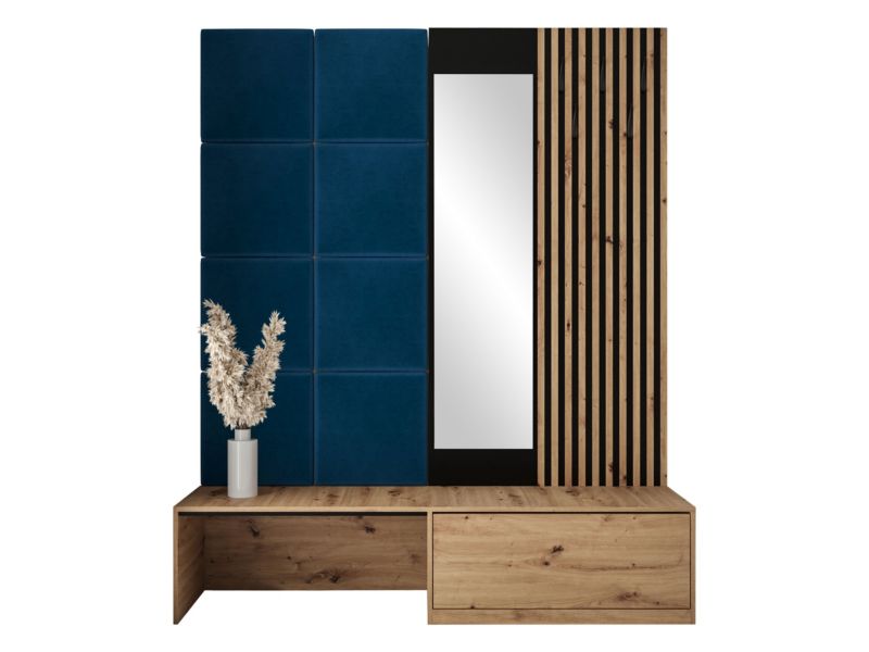 Zestaw MIRJAN 24 Premium I dąb artisan/czarny + granatowy 1 kpl.