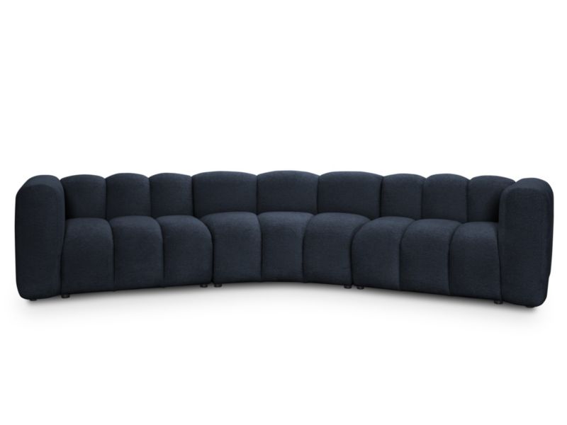 Modułowy narożnik LaMiaSofa NAPOLI z tkaniny szenilowej 375x170 cm niebieski 1 szt.