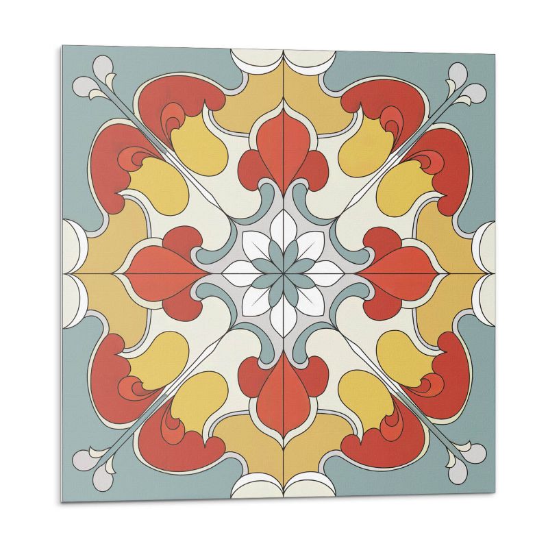 Kafelki samoprzylepne Wallfluent 30x30 cm Mandala z kwiatowymi detalami 9 szt.