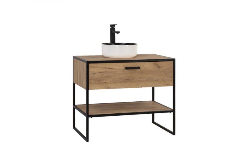 Szafka Comad pod umywalkę BROOKLIN 827 90 cm dąb craft złoty 1 szt