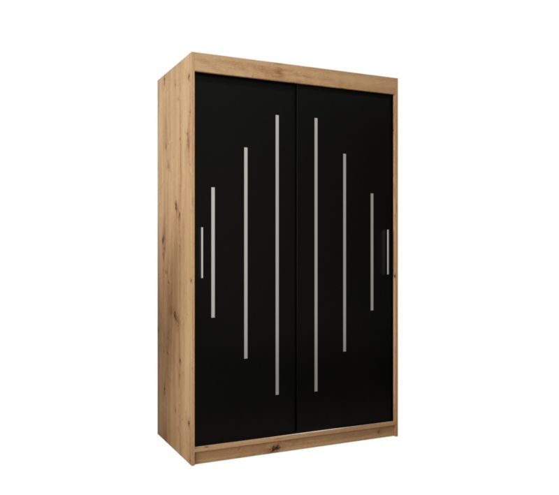 Szafa przesuwna Garderoba Abiks YORK 120 artisan/czarny 1 szt.