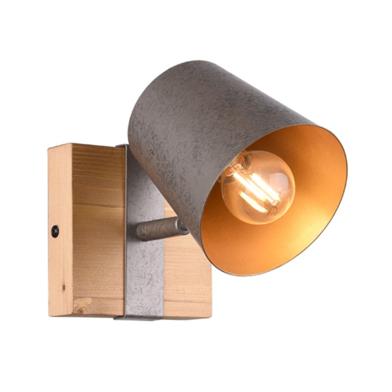 Kinkiet ścienny Trio Bell jasne drewno-srebrny-nikiel antyczny 1 x E14 x IP20 wym: 11 x 11 x 11 cm - 1 szt.