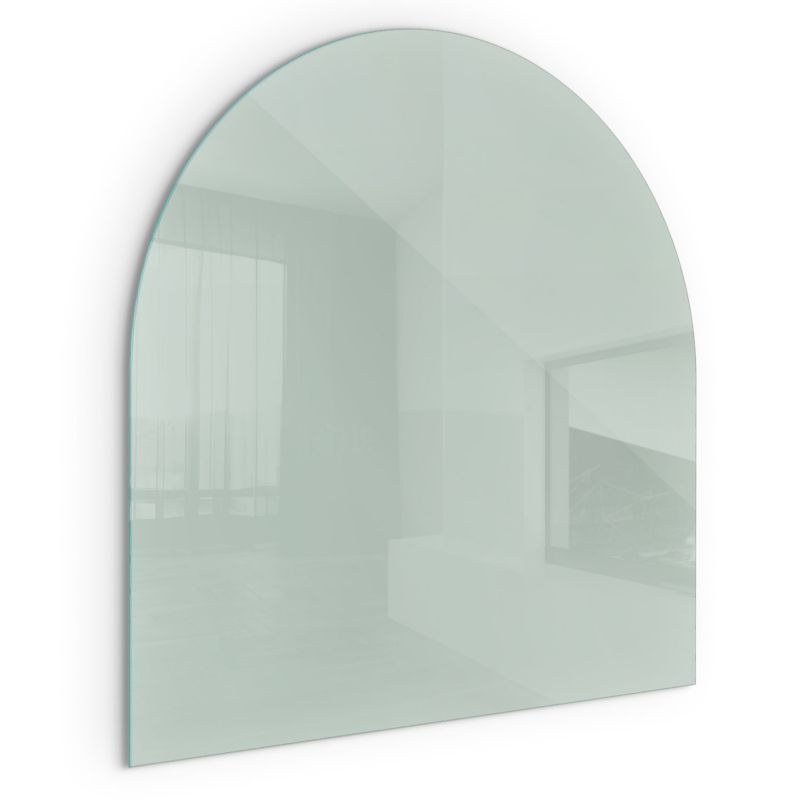 Szklana Podkładka Pod Kominek Półowalny Wallfluent 100x100 cm Jasny zielony akcent 1 szt.