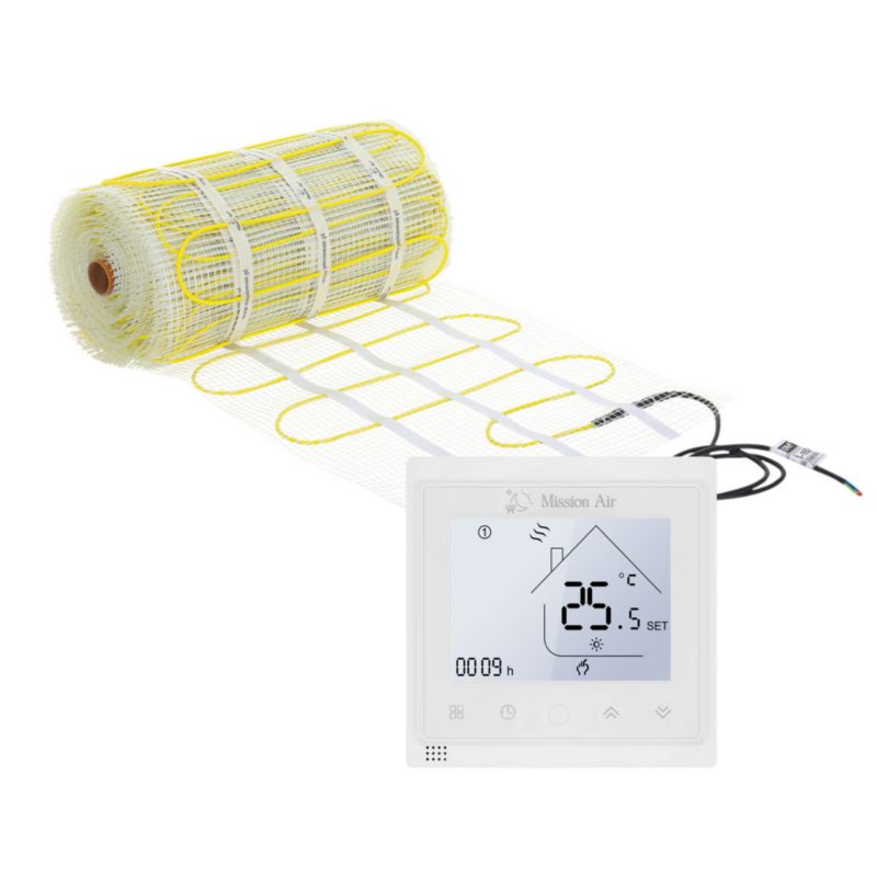 Zestaw mat grzewczych pod płytki Mission Air MA-160 8m² + Libra Biały 1szt