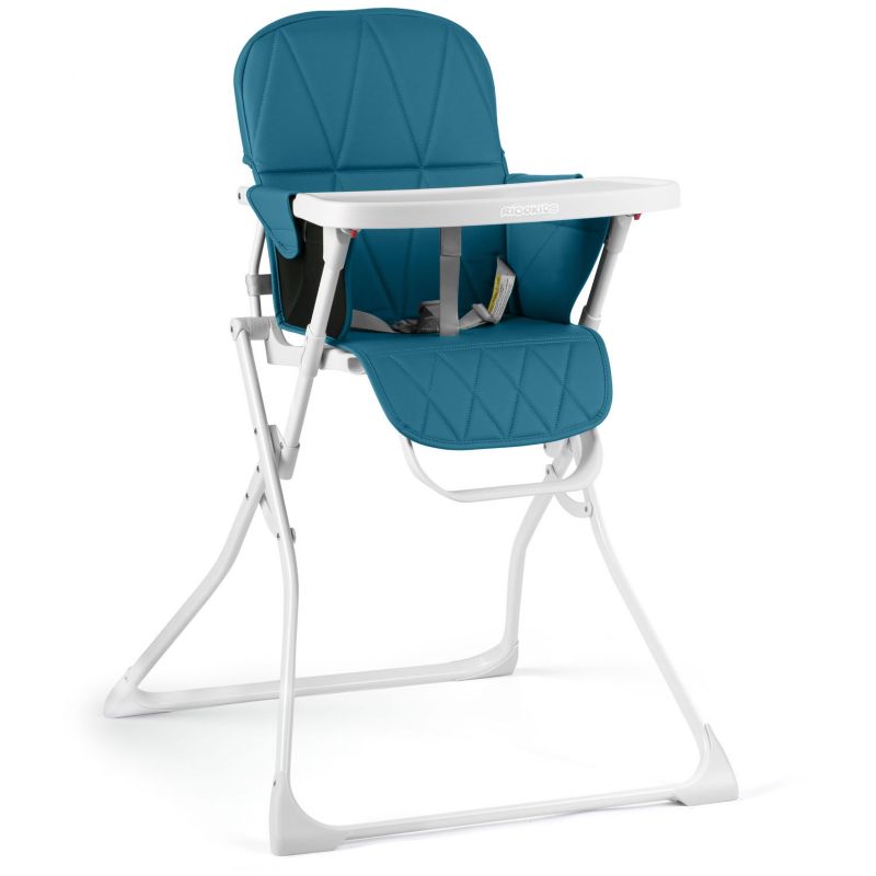 Krzesełko do karmienia Ricokids Nuco lekkie składane podnóżek biało-niebieski 1szt.