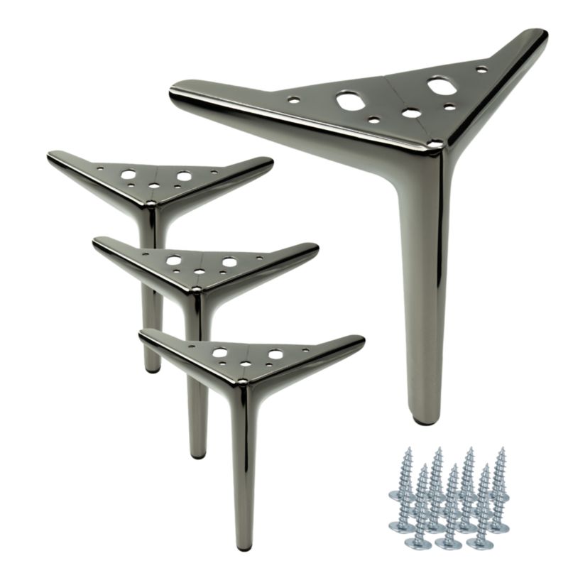 Zestaw noga meblowa B&B Kotwica Elegant czarny chrom wysokość 18 cm 4 szt