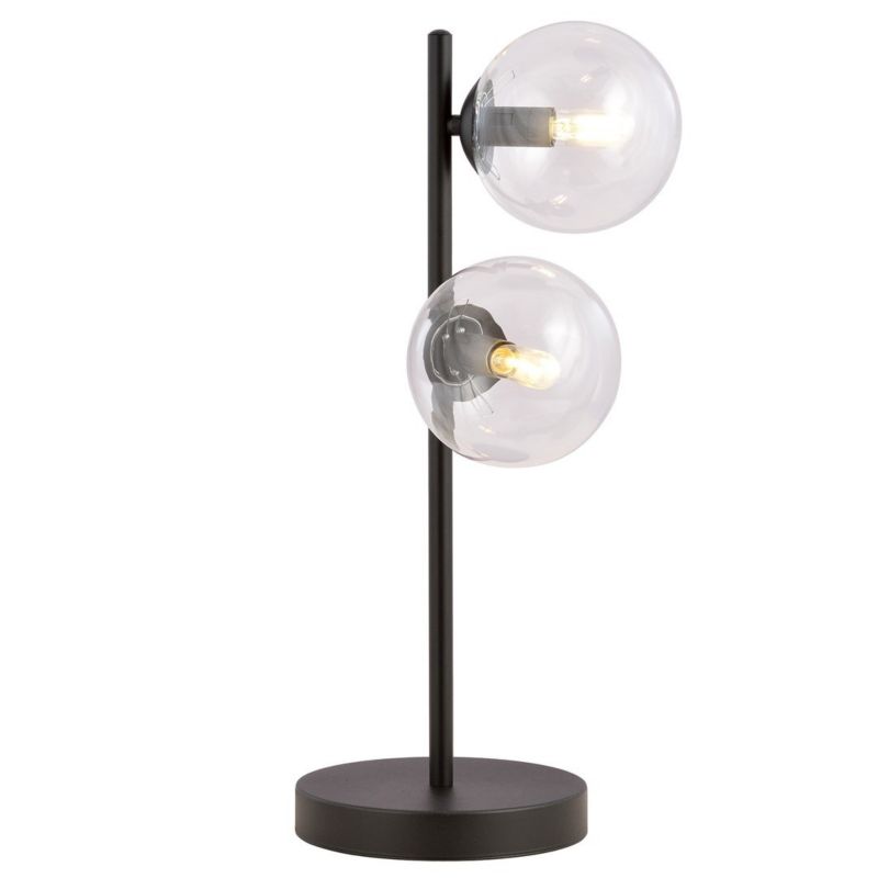 Lampa stołowa Emibig Rossi czarno-przezroczysta 2 x E14 x 10W IP20 wym: 38 x 20 x 14 cm szkło - 1 szt.