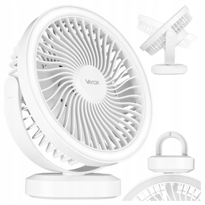 Wentylator Vayox VA0338W akumulatorowy z lampką nocną biały 1 szt.