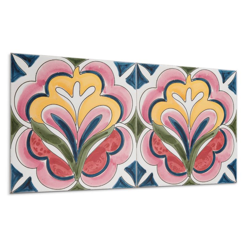 Panel samoprzylepny Wallfluent 120x60 cm Wzór kwiatów na płytce 1 szt.