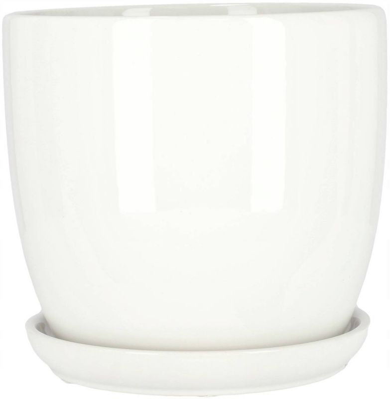 Doniczka ceramiczna KOTARBAU z podstawką biała 17 cm 1 szt.