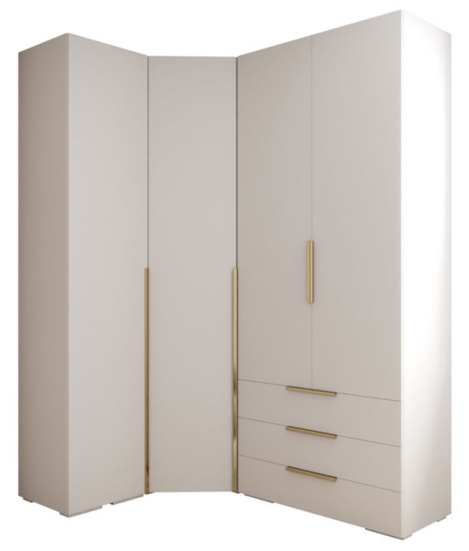 Garderoba wysoka do przedpokoju Abiks INOVA 1 Z6 biały+złoty 1szt.