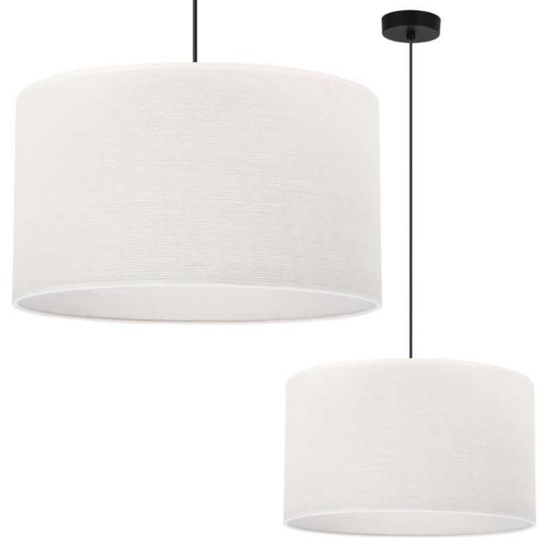 Lampa sufitowa wisząca Light Home LH Juta 1x E27 60W biały klosz 40cm podstawa czarna 1szt.