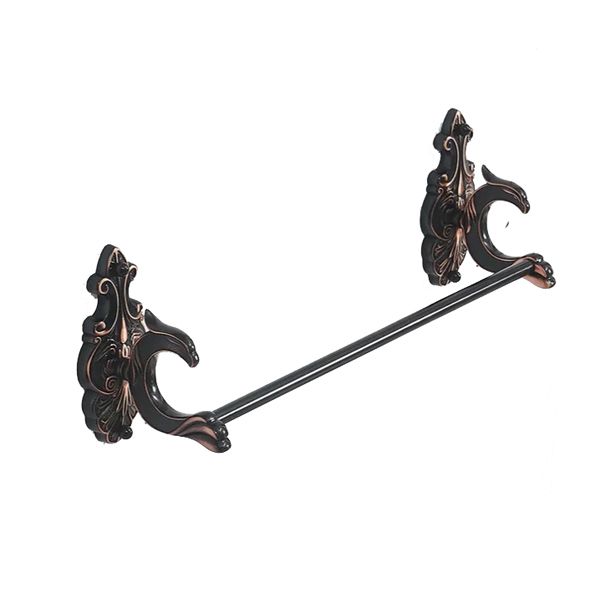 Wieszak na ręczniki poziomy Lauferi BAON mosiężny pojedynczy drążek czarny retro 1 szt.