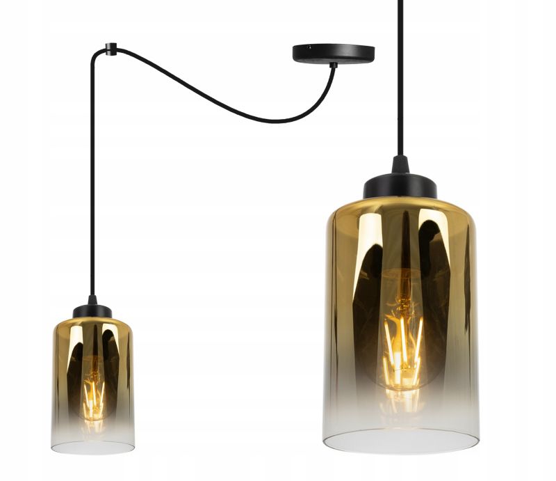 Lampa sufitowa wisząca Light Home LH Spider Hella 1x E27 60W czarny/miodowy 1szt.