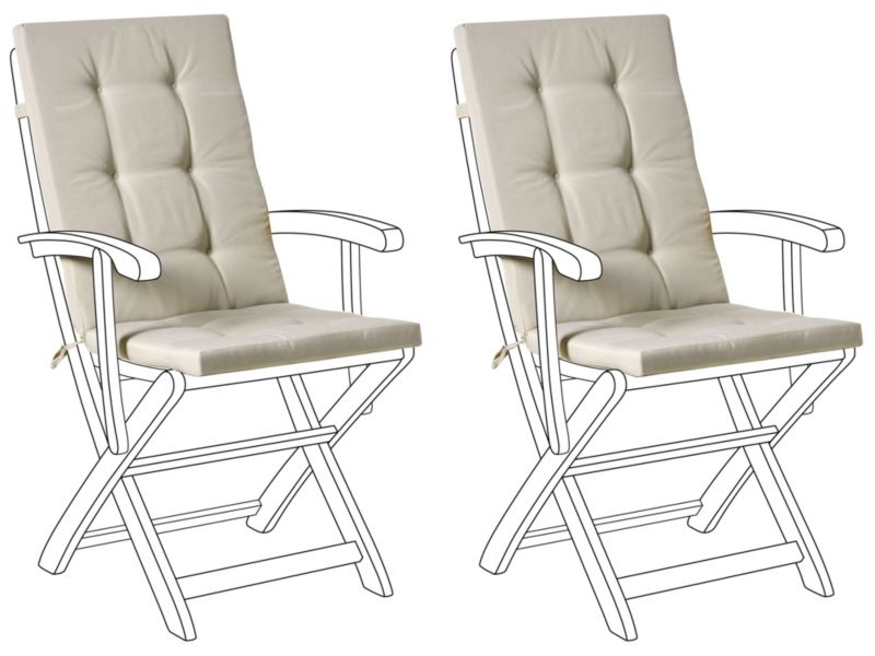 Zestaw 2 poduszek siedziskowych/oparciowych Maui premium Beżowoszary 1 par.