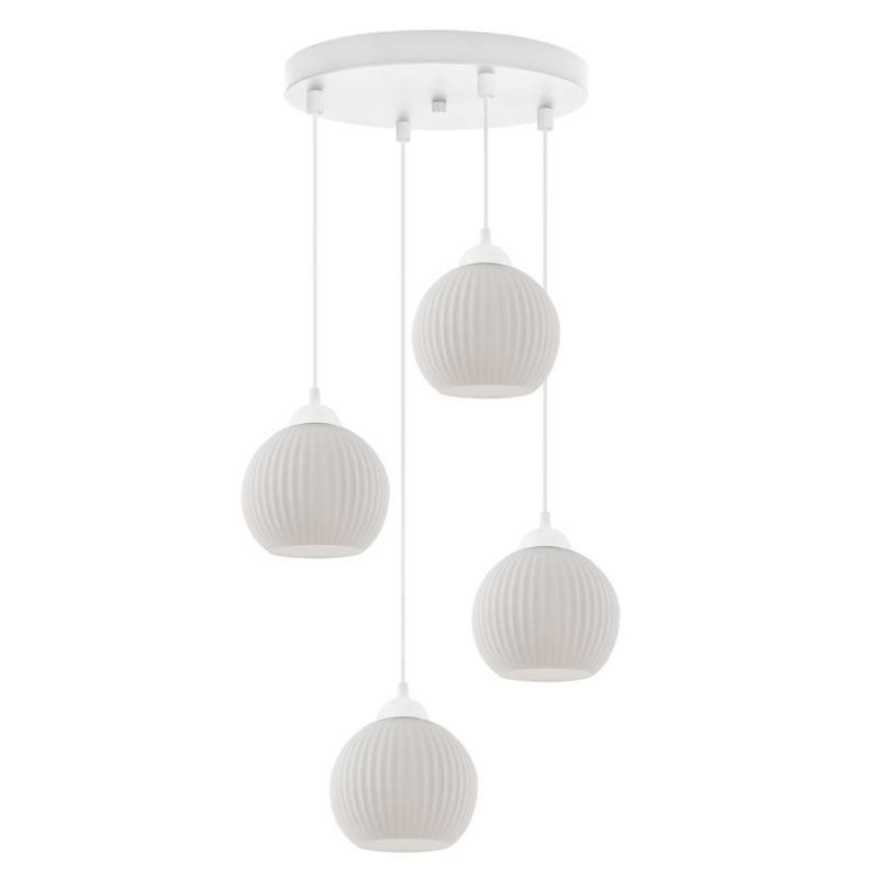 Lampa sufitowa wisząca Light Home LH Riffle Kula 4x E27 60W okrągła biały 1szt.
