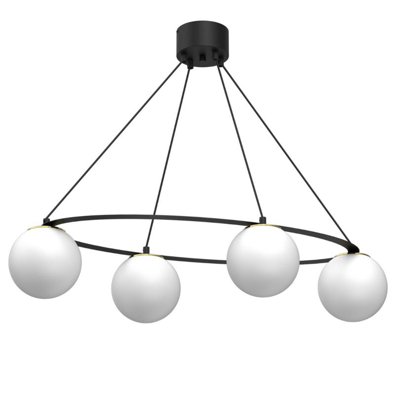 Lampa wisząca Luminex Ballo 6726 czarny matowa-biała-złota minimalistyczna 4xE27 x 15W 1 szt.