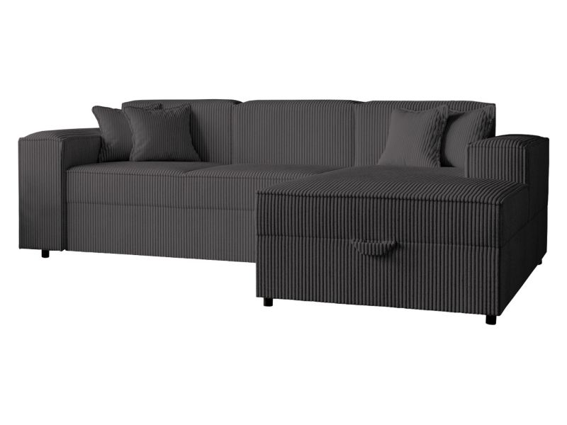 Narożnik z funkcją spania MIRJAN 24 Santos L Sztruks prawy grafit 1 szt.