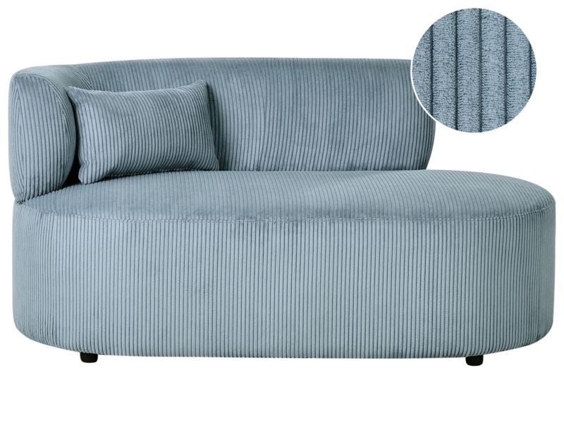 Szezlong lewostronny Vanvey Sztruks Niebieski 1 szt.