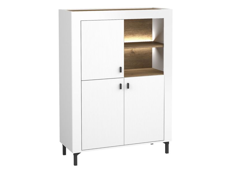 Komoda MIRJAN 24 Mossa 3D MO05 z oświetleniem LED biały/dąb whisky 1 szt.