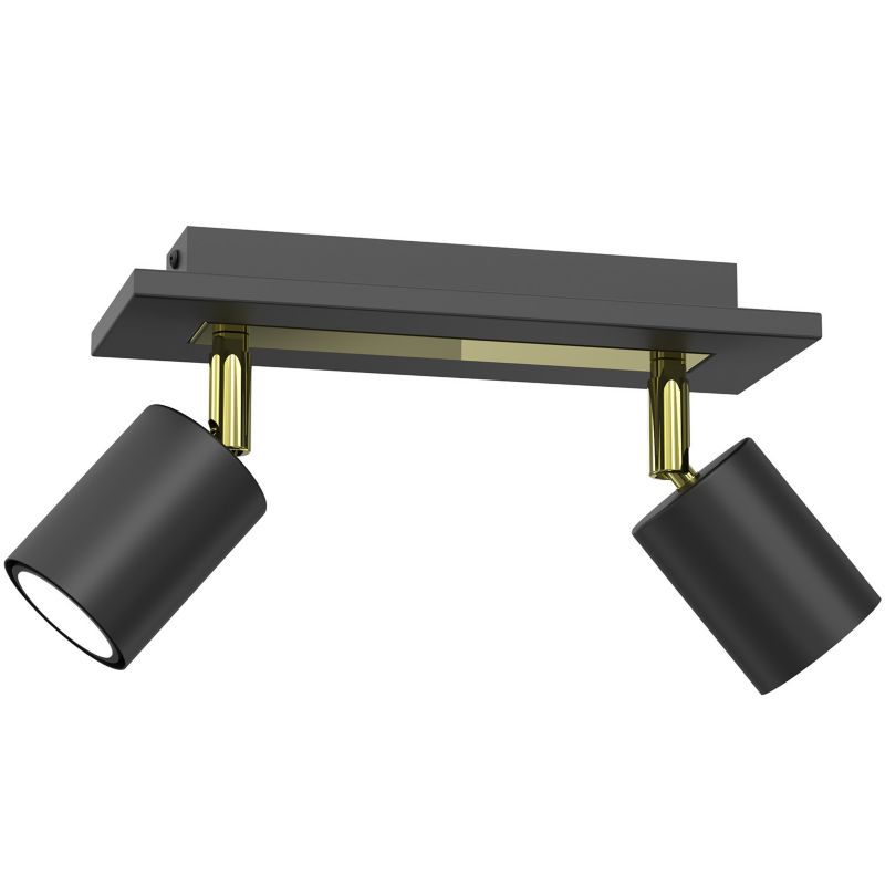 Lampa sufitowa Luminex Ordea czarny mat-złoty połysk Listwa z lampami 2 x GU10 x 8W wym: 24 x 26 x 9 cm - 1 szt.